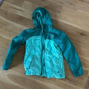 North face girls lined rain jacket sz 10-12